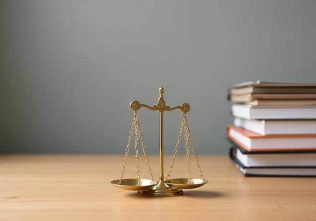 Symbols of regulatory compliance and scales of justice